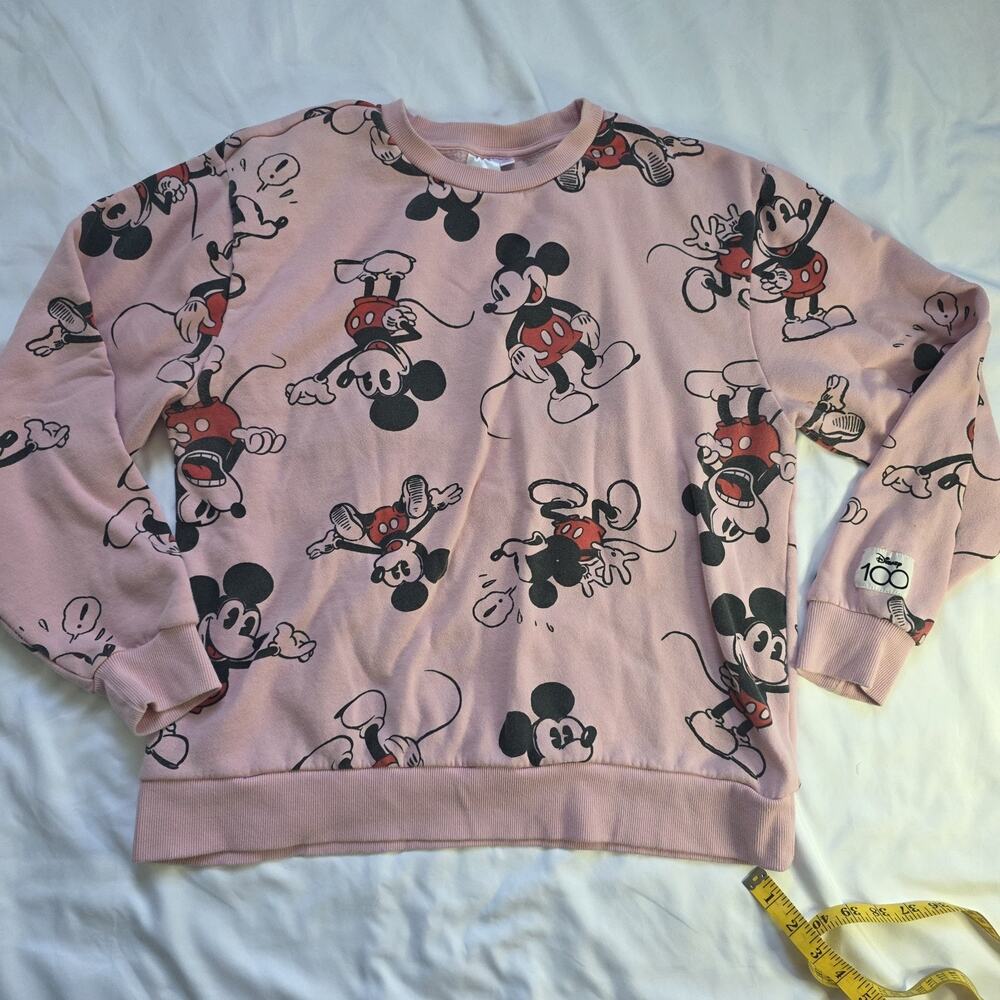 Disney 100th Anniversary Pink Mickey Mouse Sweatshirt XL Womans